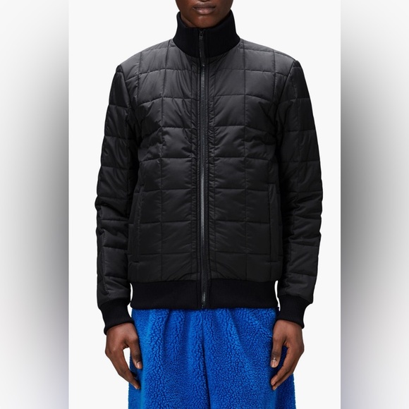 RAINS men’s navy bomber quilted jacket - Picture 2 of 5